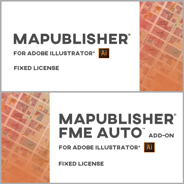MAPublisher et MAPublisher FME Auto en bundle pour Adobe Illustrator Windows - licences monopostes