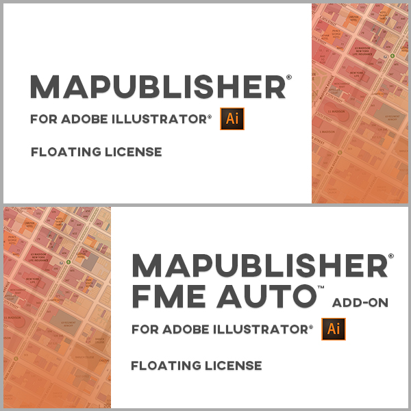 MAPublisher et MAPublisher FME Auto en bundle pour Adobe Illustrator Windows - licences flottantes